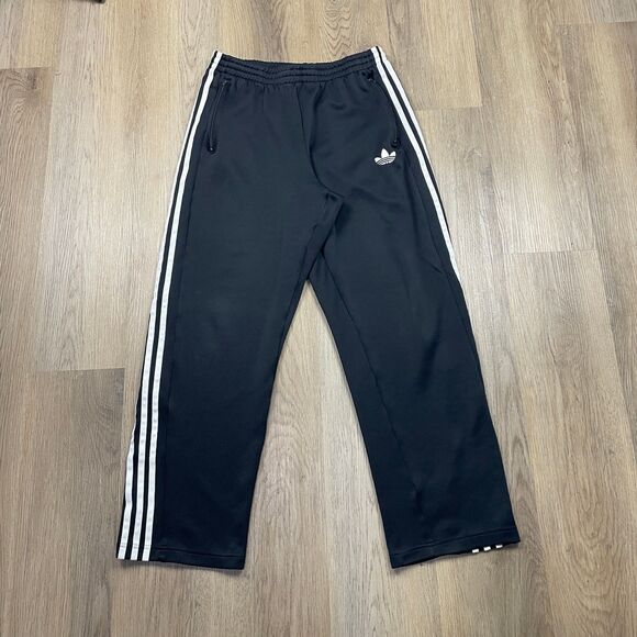 Adidas Other - Adidas Pants Mens Medium Black Trefoil Track Athletic Zip Pockets Straight Leg